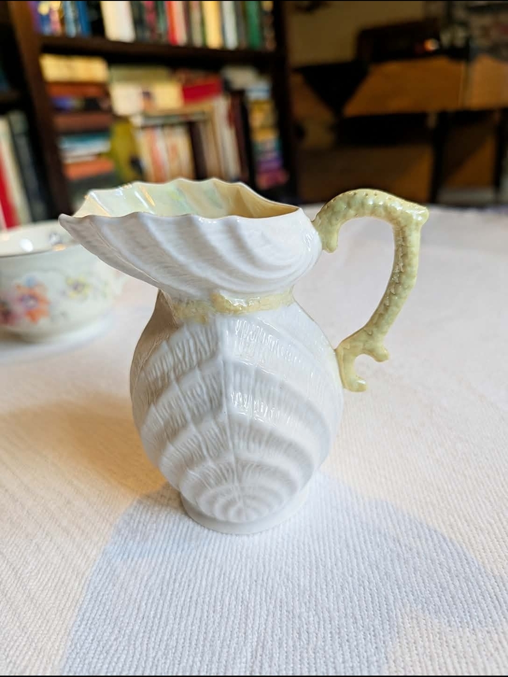 Vintage Belleek Ireland Double Shell Creamer Pitcher Lusterware